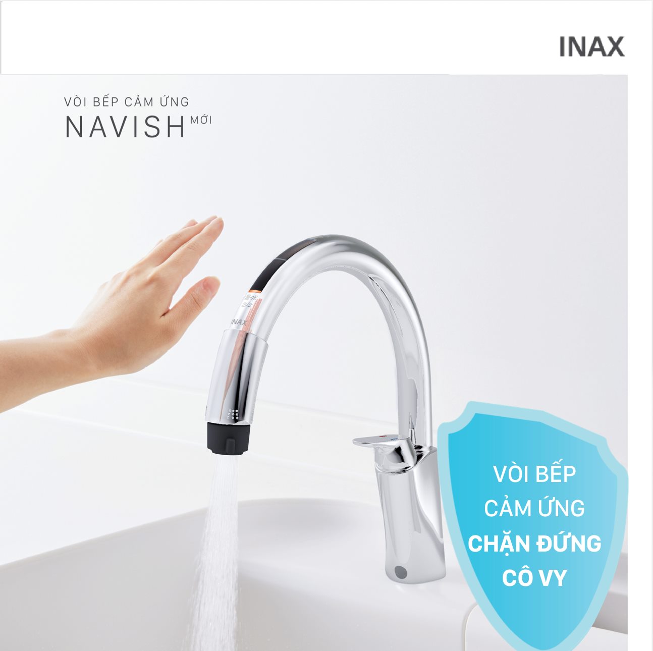 Vòi rửa bát Inax JF-NB4545SX ngăn ngừa COVID