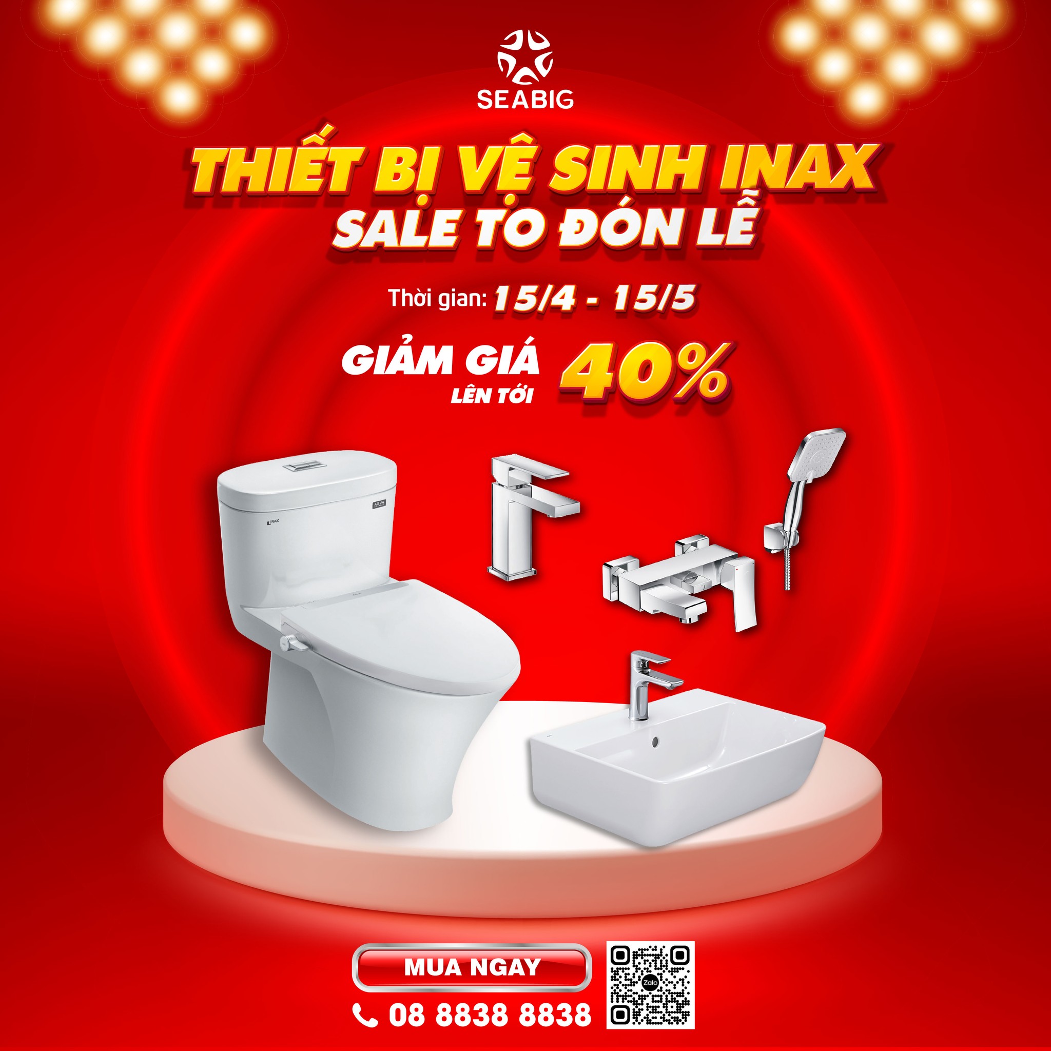 Showroom Inax SEABIG khuyến mãi <span class='marker'>vật dụng</span> vệ sinh Inax