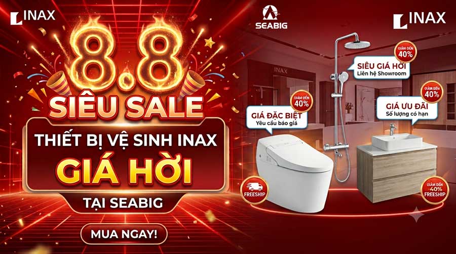 sale thiết bị vệ sinh Inax tại SEABIG